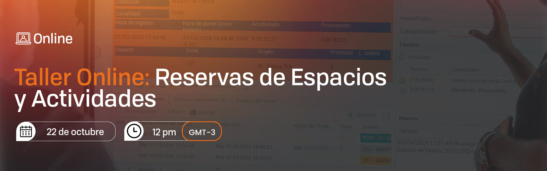 RESERVAS DE ESPACIOS Y ACTIVIDADES - TALLER ONLINE